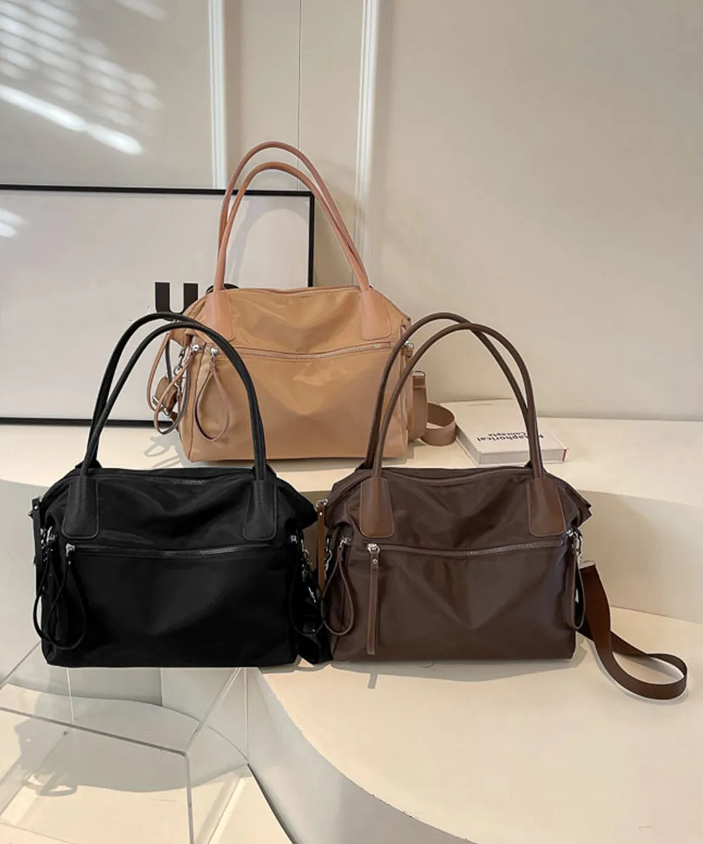 3WAYトートバッグ ショルダーバッグ 軽量 大容量 ポケット多数 ビジネスカジュアル 通勤通学 韓国風 ブラック/ブラウン/キャメル