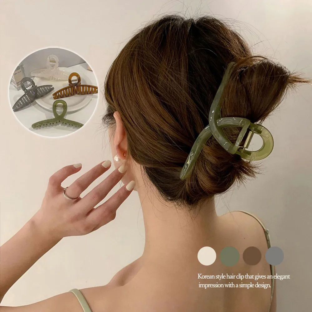 大きめアクリルヘアクリップ 大人可愛いまとめ髪用 シンプルデザイン オフィスカジュアル 韓国風髪飾り 結婚式にも プレゼントにおすすめ