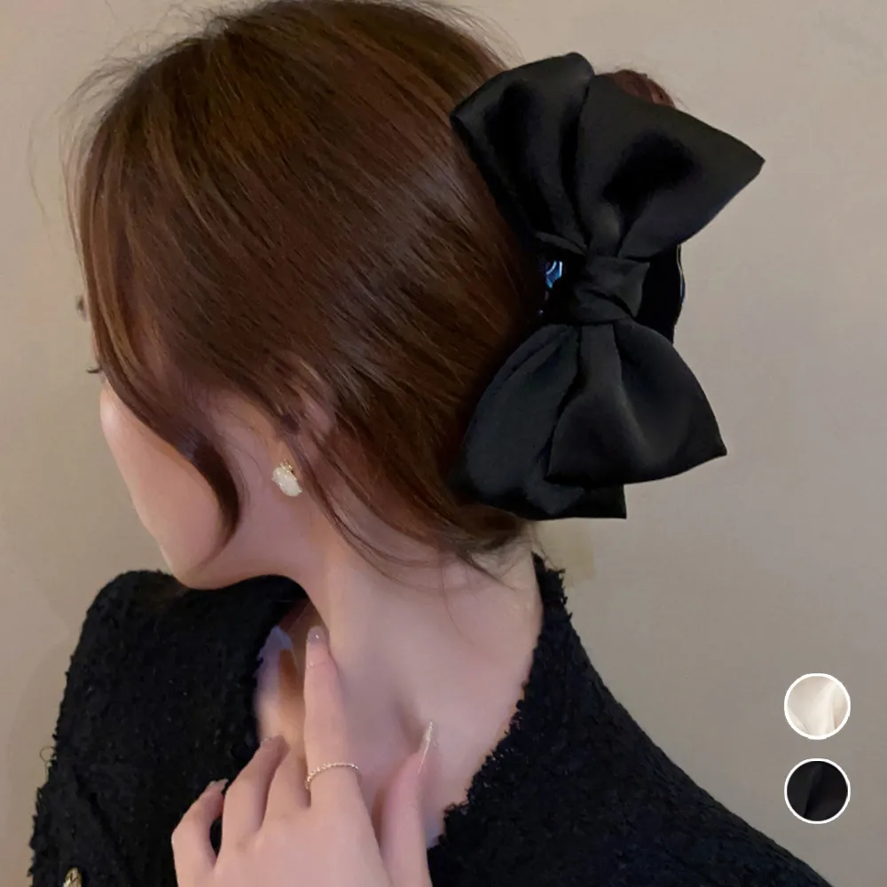 【存在感抜群のBIGリボンヘアクリップ】韓国風アップスタイルヘアアクセ｜オフィスカジュアル・女子会におすすめ