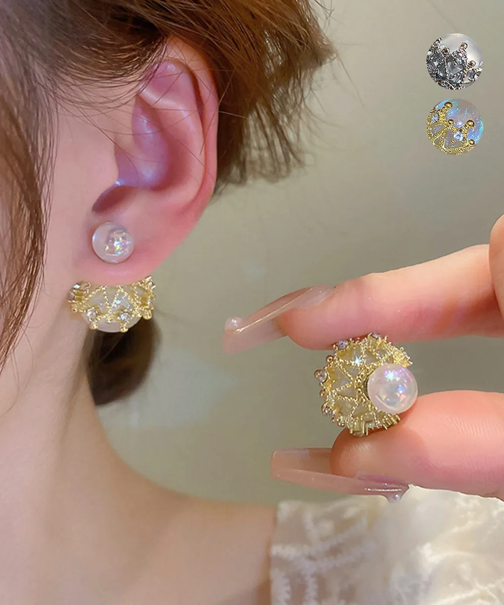 リバーシブルビッグパールピアスレディース｜韓国風2WAY大粒パールイヤリング・オルチャン・大人可愛いアクセサリー