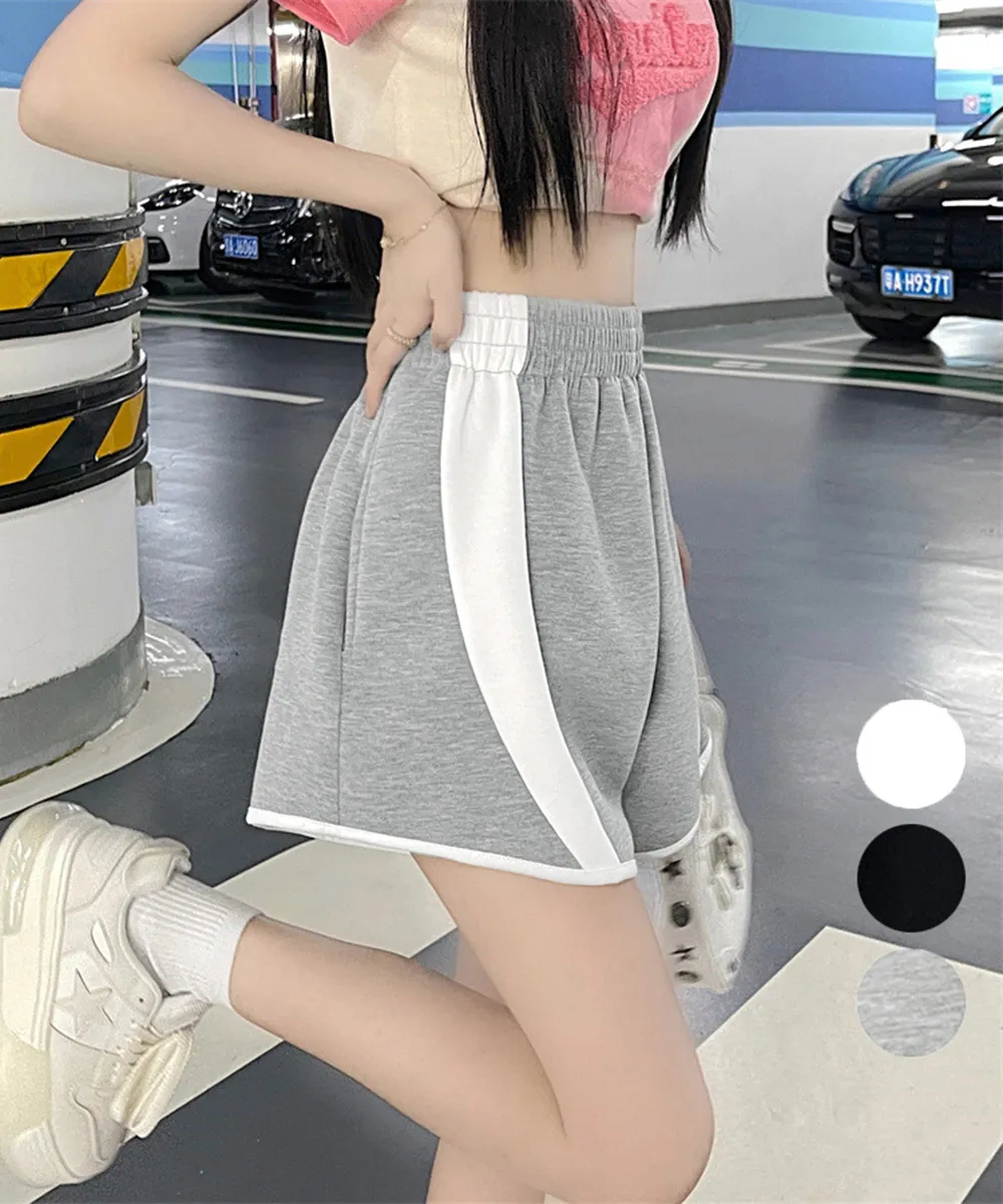 レディースカジュアルスウェットショートパンツ | ウエストゴムでゆったり快適 ポケット付き美脚デザイン
