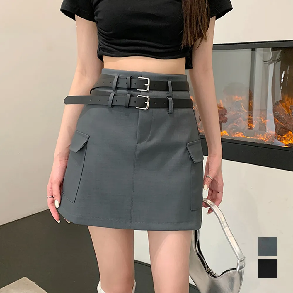 【ハイウエスト】ミニスカート 着やせ効果 インナーパンツ付き レディース タイト スカート 春夏用 フェミニン