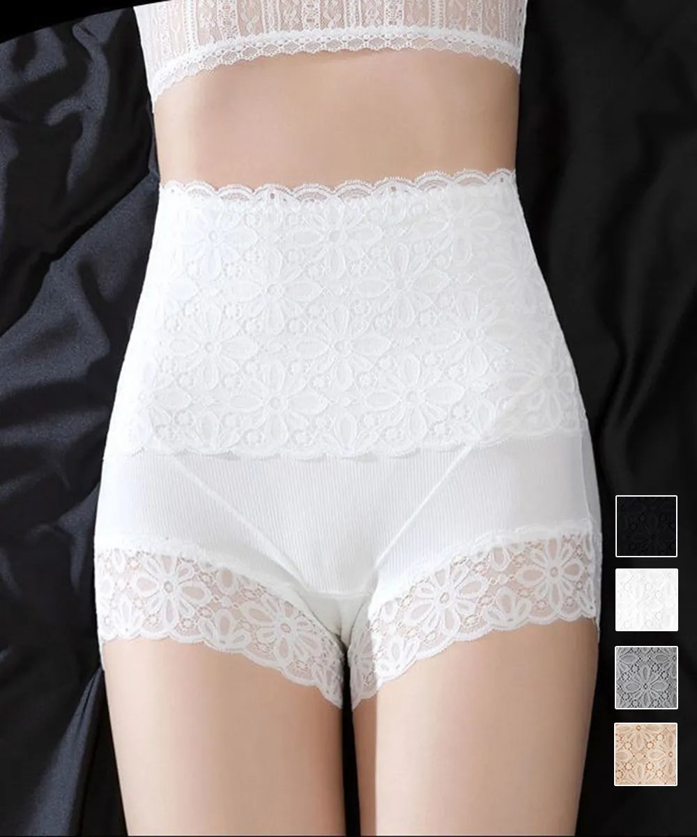 ペチコートパンツ レディース下着 レースショーツ ハイウエスト セクシー花柄刺しゅう 日常使いに快適通気性