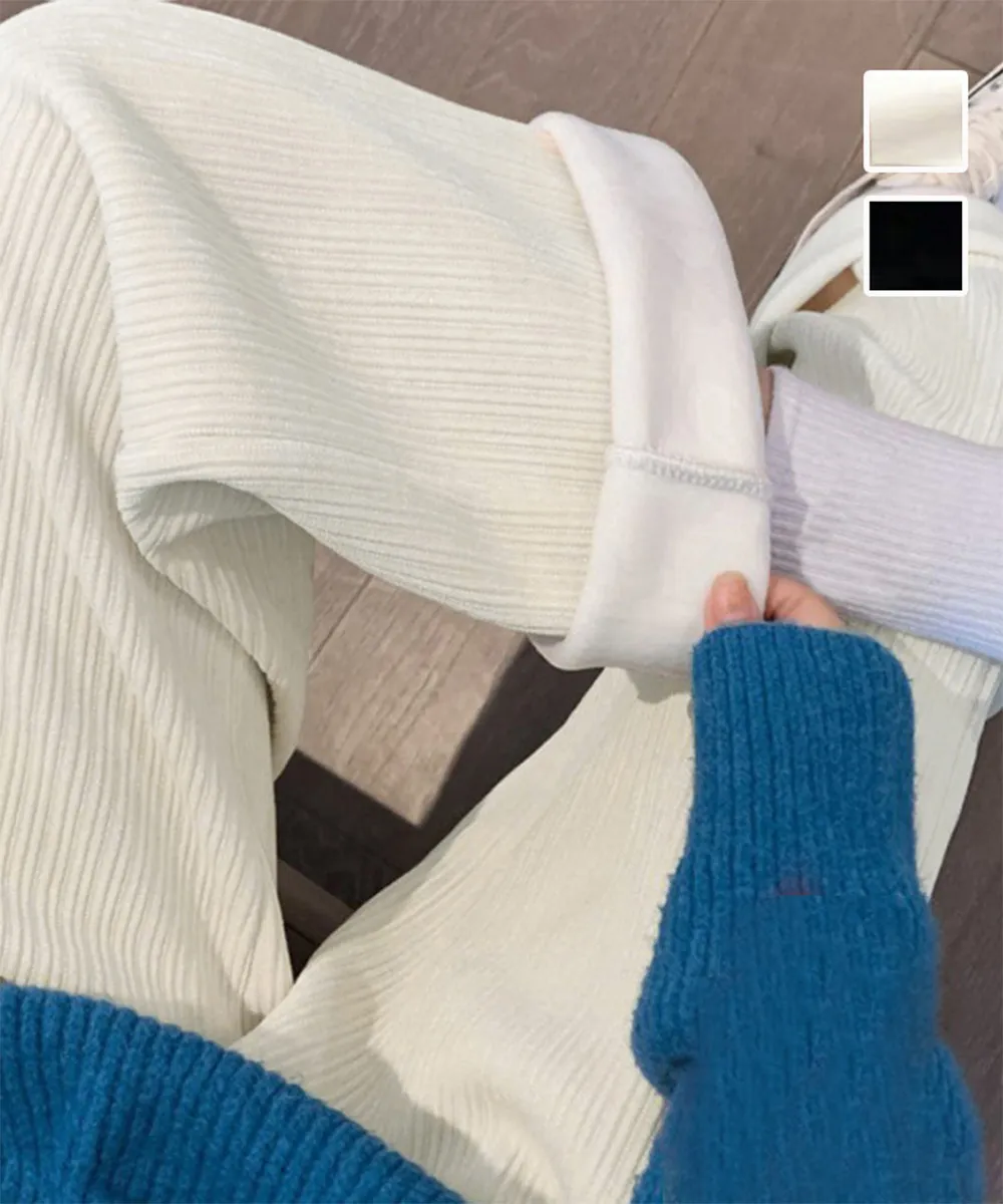 裏起毛コーデュロイパンツ レディース冬用 高品質ストレート美脚パンツ