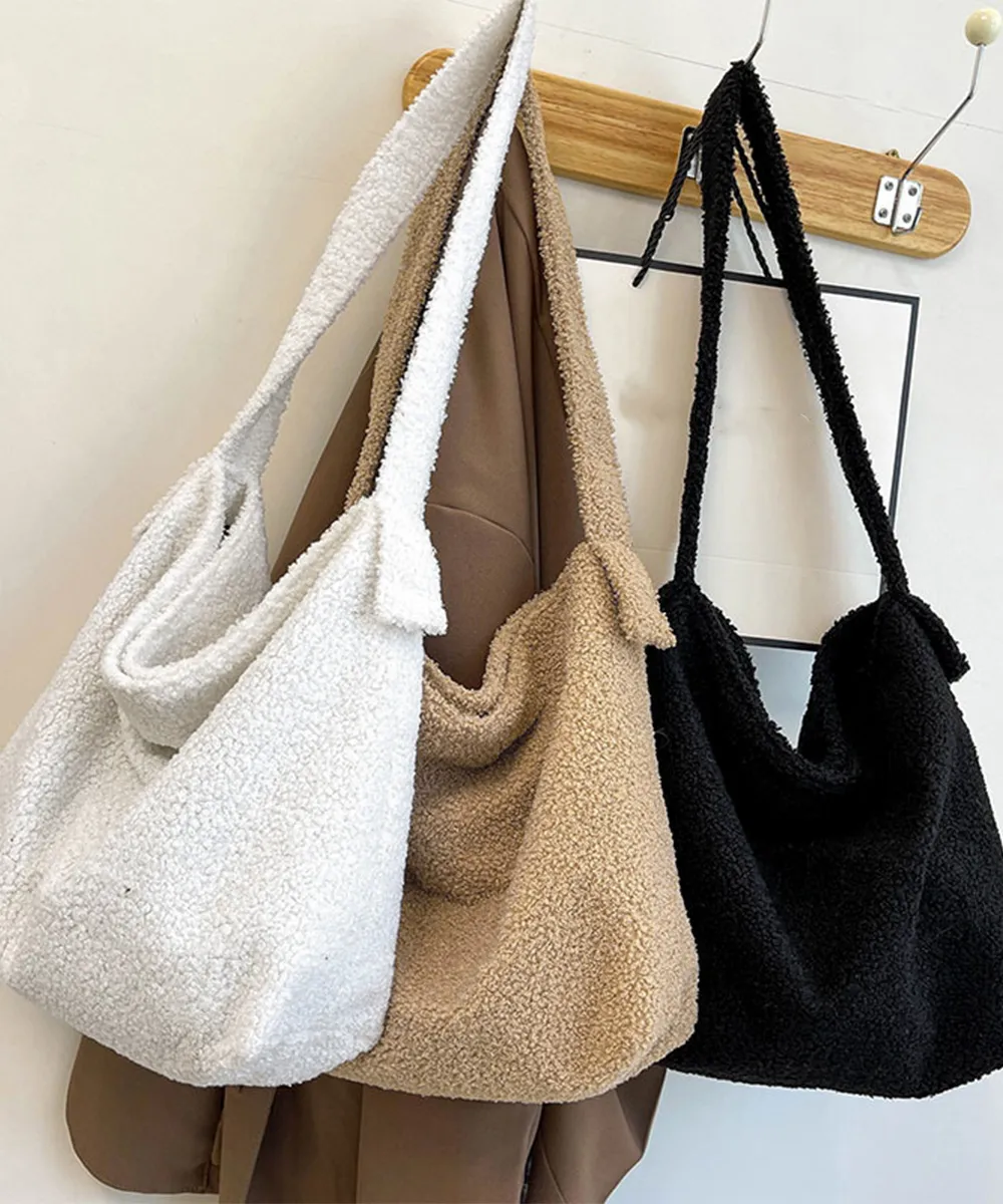 秋冬スタイルにぴったり！軽量ボアトートバッグ レディース用大容量A4対応 通勤通学・休日お出かけにも