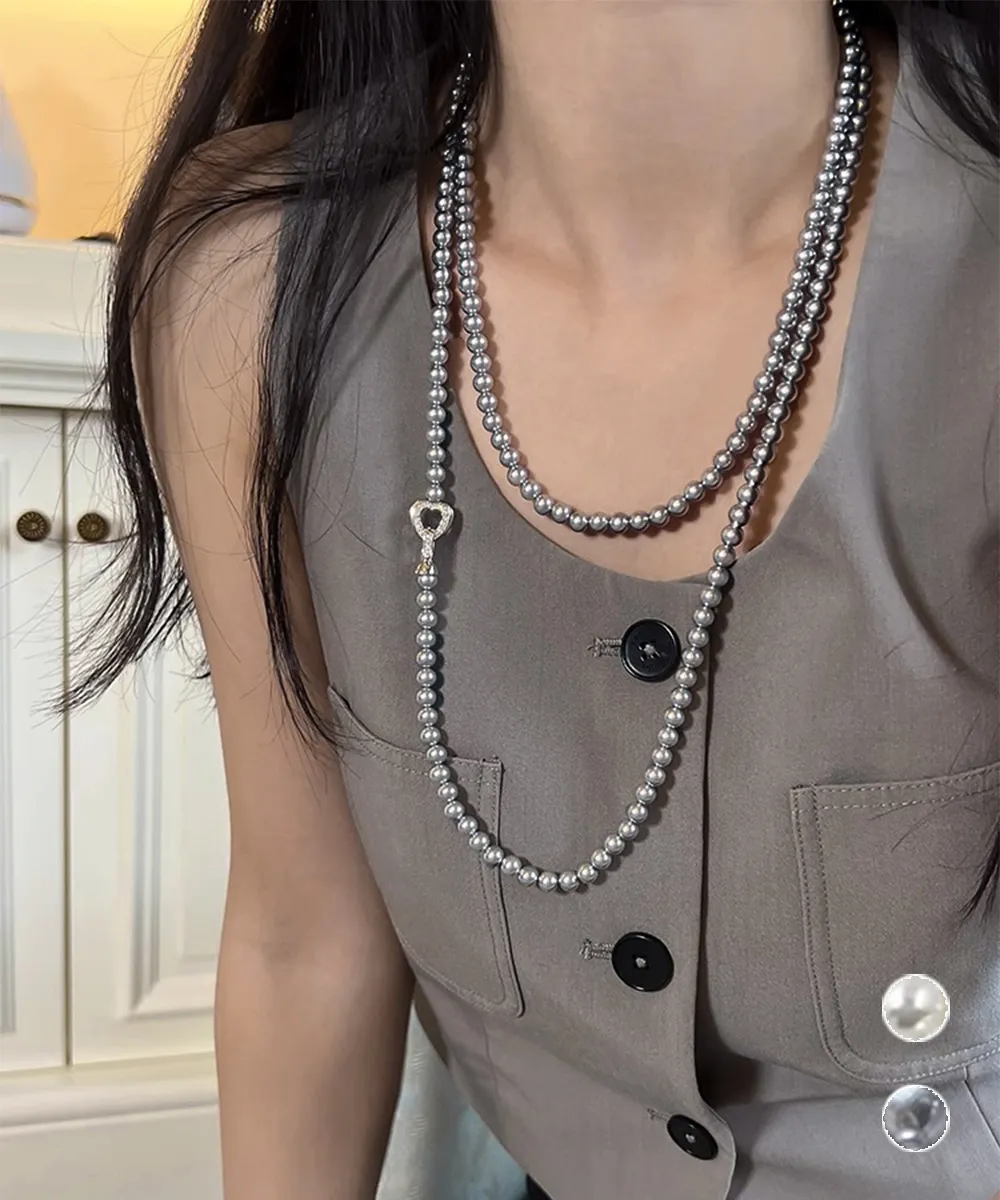 2way フェイクパールロングネックレス プチプラ 上品 アクセサリー 結婚式・二次会・セレモニーにも