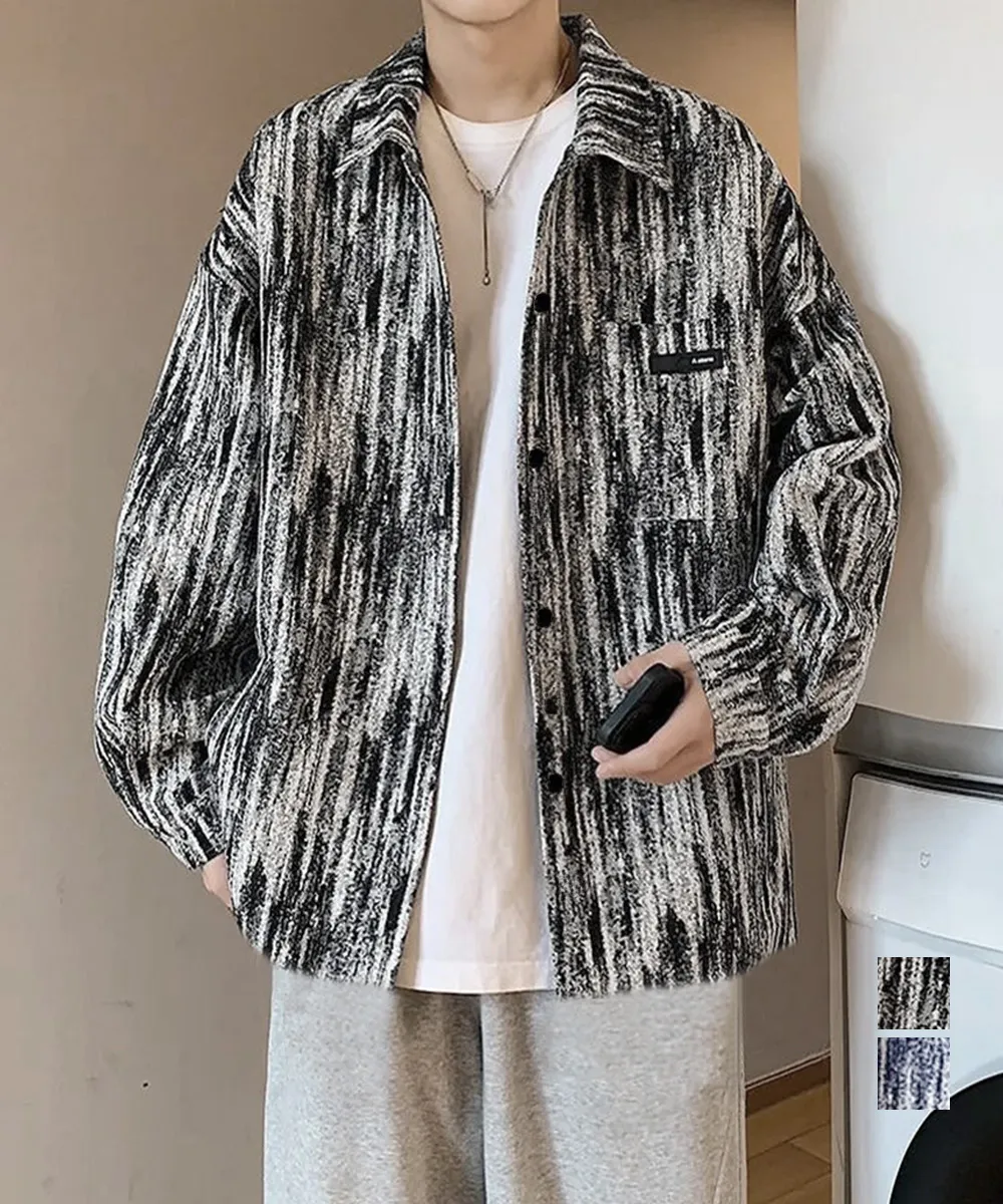 メンズ総柄シャツジャケット オーバーサイズ