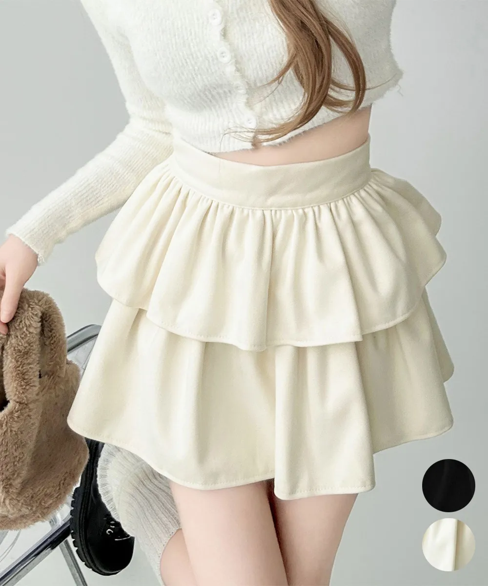 フェミニッシュな印象を叶える！ティアードデザインが魅力的なハイメーンズ短めMINI SKIRT [KPOP推し活/デートにも]