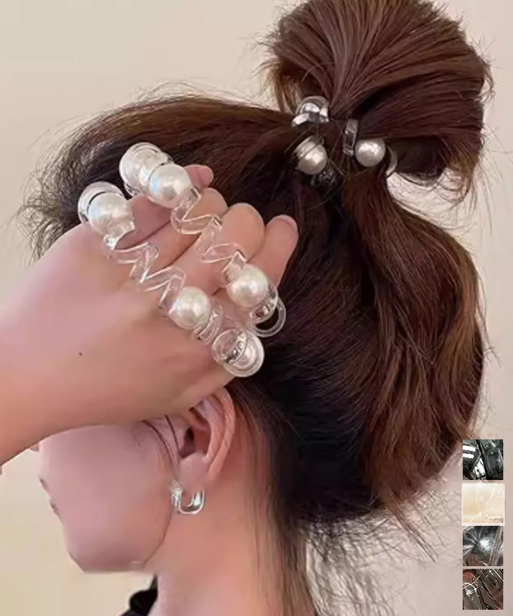 パール調クリアヘアゴム 5cm