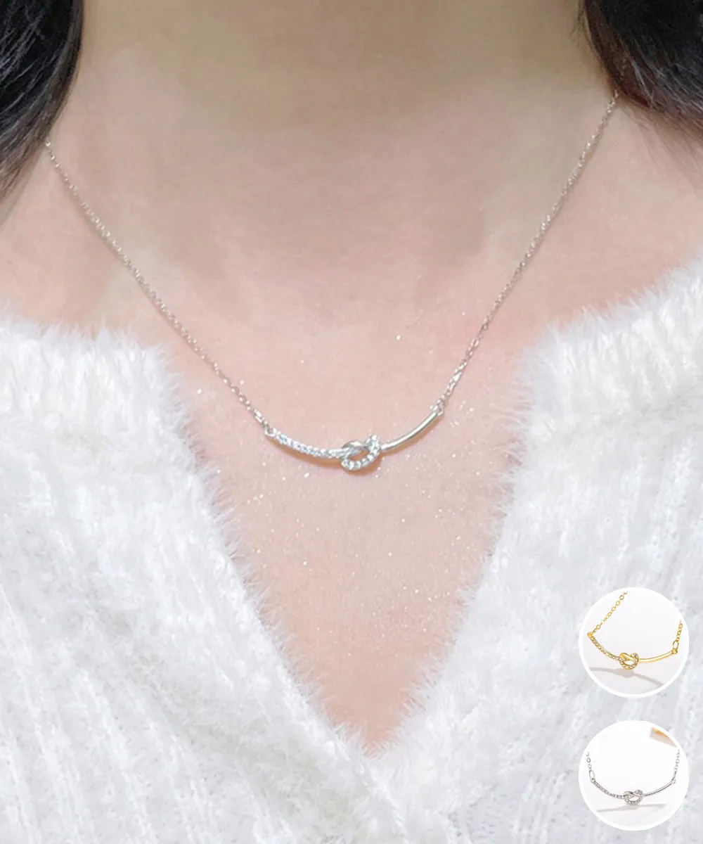 ノット風細めチェーンネックレス (結婚式用)