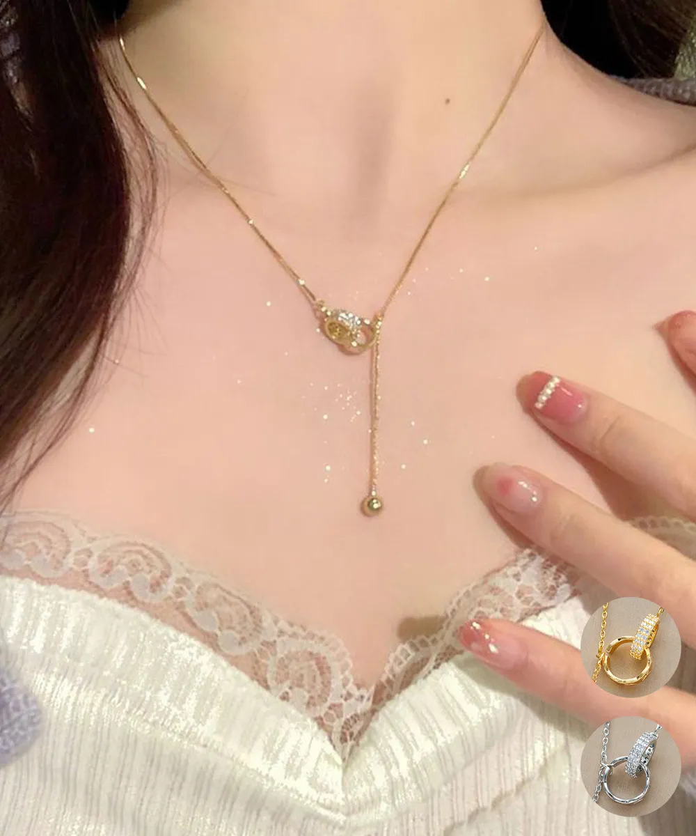 ダブルリングモチーフネックレス