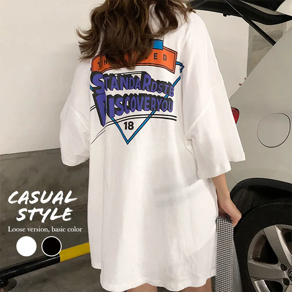 【韓国風】半袖ロゴTシャツレディース夏用オーバーサイズ体型カバー着痩せ大人カジュアルユニセックス