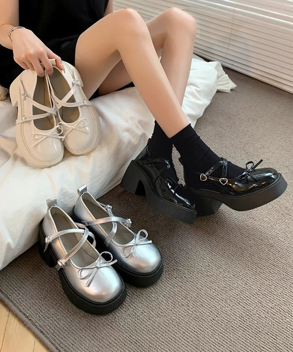 厚底ローファー リボン付き