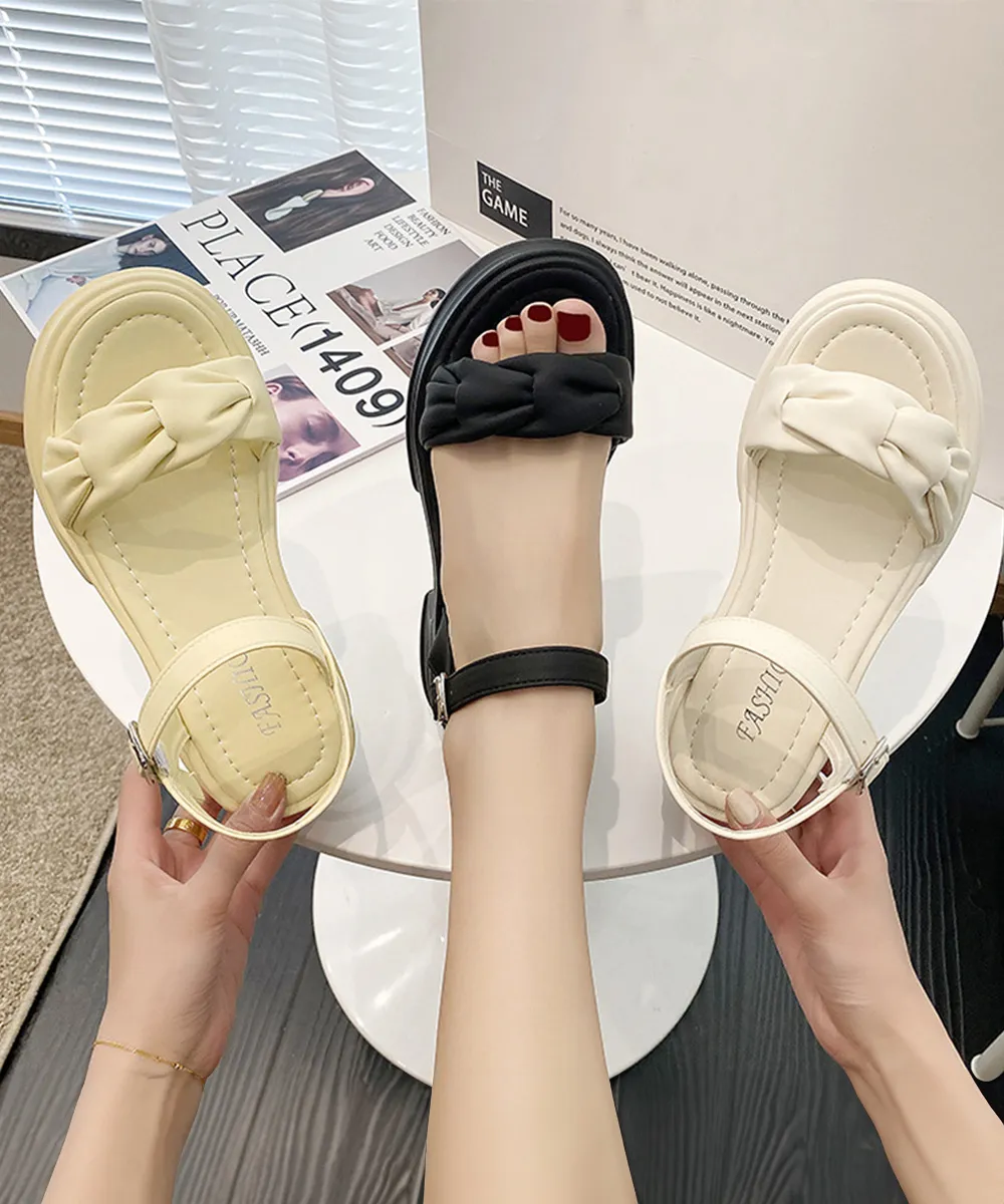 厚底サンダル レディース 韓国風 美脚 ストラップ コンフォート サンダル 脚長効果 シンプルデザイン 夏物 リゾート