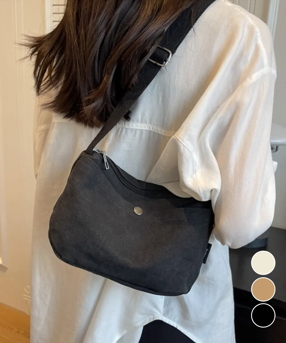 【レディース】キャンバスショルダーバッグ 軽量・シンプルデザインで通勤通学やお出かけに最適