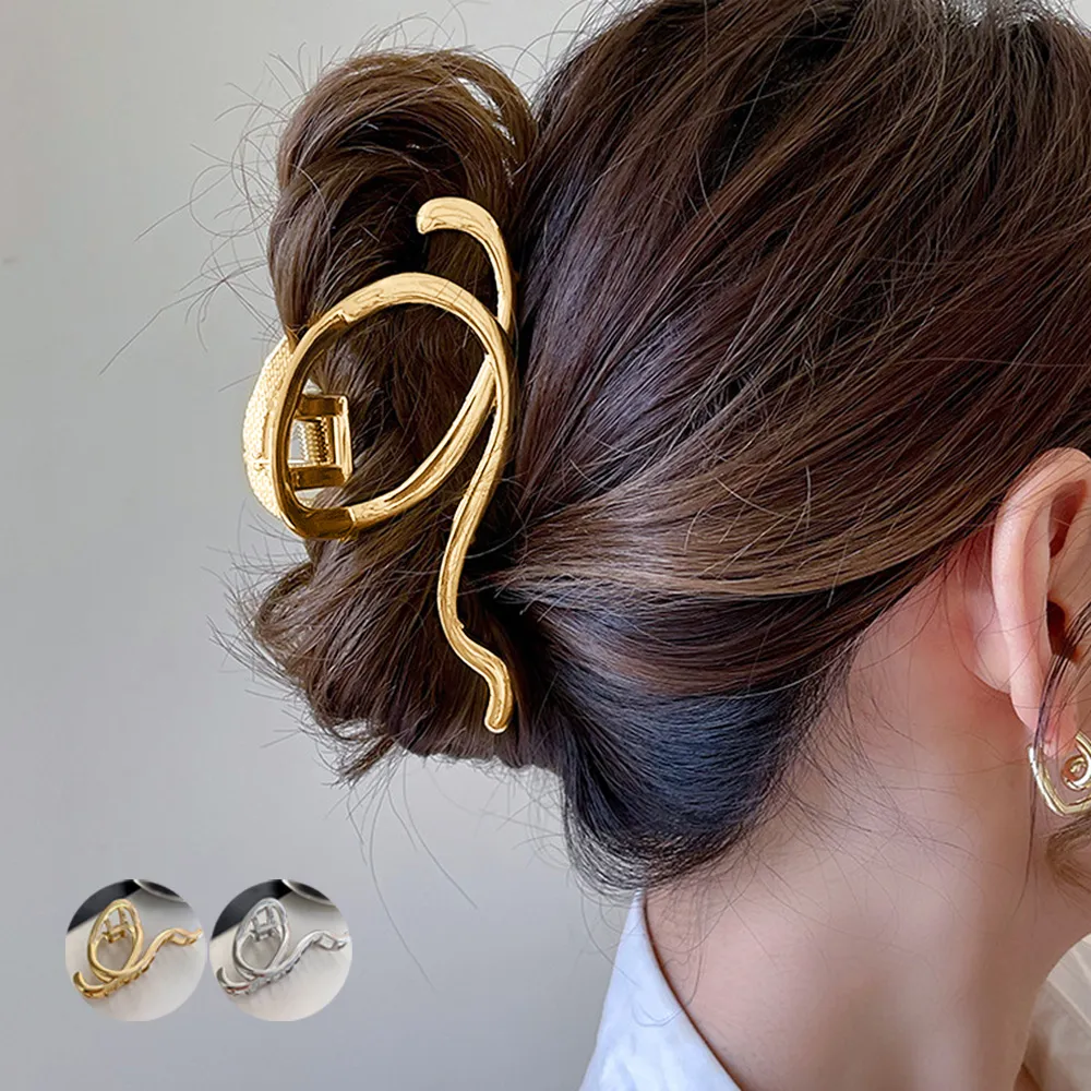 シンプルで大人可愛いバンスクリップ｜トレンド感アップのヘアアクセ 髪留め ゴールド/シルバー