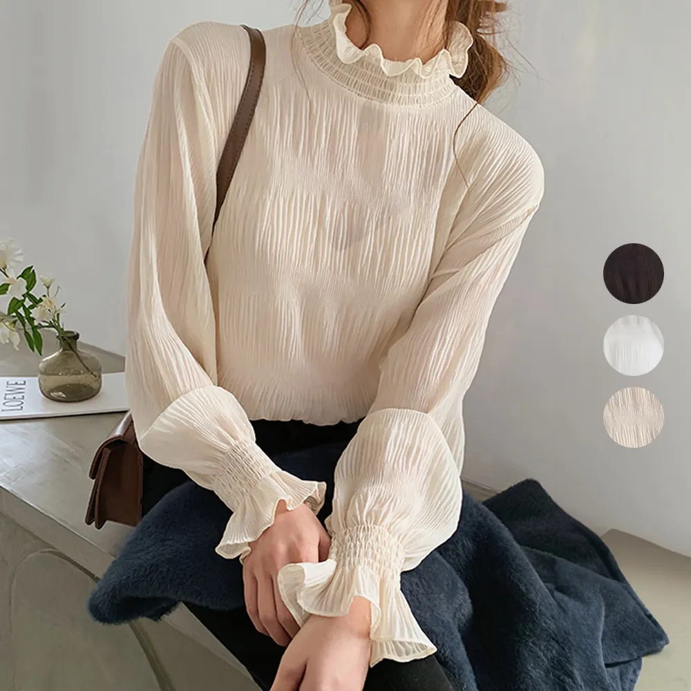 メロウフリル ハイネックブラウス